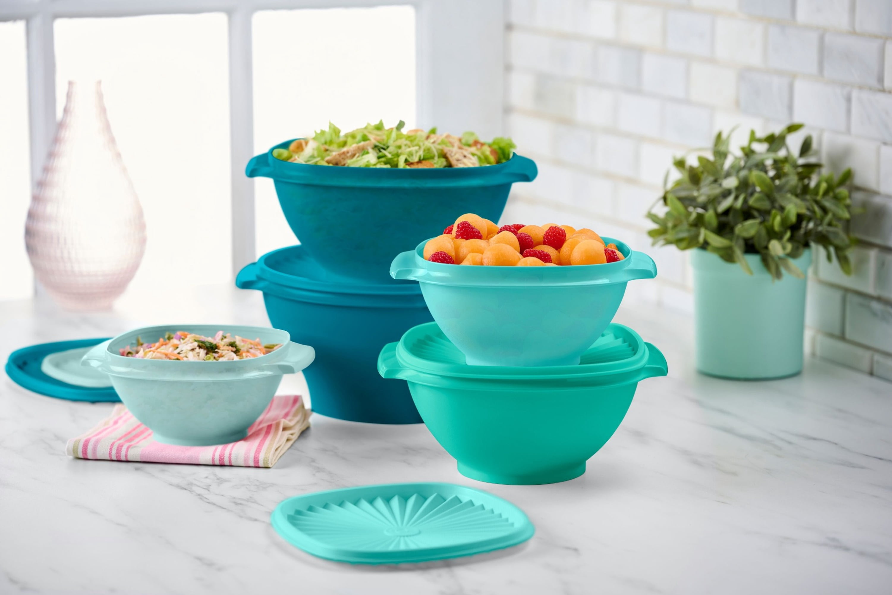 Tupperware Heritage Food Storage Containers with Lids, Green (10 Count)
