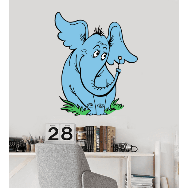 Dr Seuss Horton The Elephant Famous Cartoon Character Wall Art Sticker  Vinyl Decal - Girls Boys Kids
