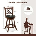thumbnail image 3 of Costway 24" Swivel Bar Stools Set of 2 Upholstered Counter Stools with Cushion & Footrests, 3 of 8