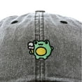 thumbnail image 2 of Dalix Gelato Frog Embroidered Womens Cotton Dad Hat Baseball Cap Adjustable in Washed Black, 2 of 5