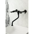 thumbnail image 2 of Kingston Brass KS1210WLL Wilshire Double-Handle Wall Mount Bathroom Faucet, Matte Black, 2 of 8