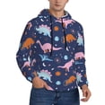 thumbnail image 2 of Haiem Dinosaur Patterned Men's Hoodie with Kangaroo Pocket - Ideal Pullover Sweatshirt for Daily Wear, Travel, and Home-3X-Large, 2 of 7