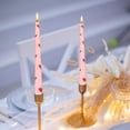 thumbnail image 6 of Valentine's Day Pink Taper Candles, 2 Conical 10.8 inch Cherry Purple Heart Decorative Candles, Unscented Long Burning Candle Sticks, for Birthday Wedding Anniversary Party Home Table Decor, 6 of 9