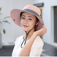 thumbnail image 7 of Zukuco Women Summer Sun Hat Outdoor UV Protection Fishing Hat Wide Brim Foldable Beach Bucket Hat with Ponytail-Hole, 7 of 7