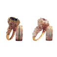 thumbnail image 1 of (2-Pack) Rinsvye Engagement Handmade Wedding Stone Adjustable Rings Cut White Gift Jewelry Alt Jewelry Ring Rings for Women Teen Rings for Women Pack, 1 of 3