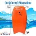 thumbnail image 2 of PMU 33 Inch Orange Bodyboard - Lightweight Wrist Leash, Slick Bottom Boards for Beach, Sea & Pool - Surfing Board for Kids, Teens & Adults Wave Conditions Pkg/1, 2 of 7
