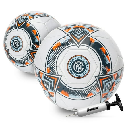 Franklin Sports MLS New York City FC Soccer Ball - Official Size 5 Soccer Ball - Regulation Size + Weight Soccer Ball for Kids + Adults - Boys + Girls Soccer Ball - Air Pump Included