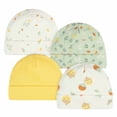 thumbnail image 1 of Gerber Essentials gorros bebé algodón orgánico pack 4 suave y cómodo, 1 of 5