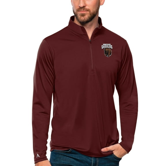 Men's Antigua Maroon Montana Grizzlies Tribute Quarter-Zip Top