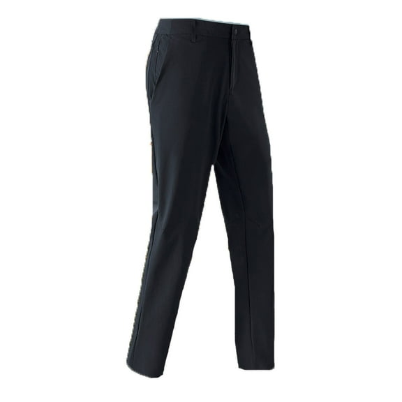 HOOMEUMY Slim Fit Pants for Men Straight Leg Dress Pants Casual Hiking Travel Trousers Business Work Pant Trousers (Black,M)