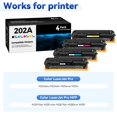 thumbnail image 2 of Paquete de 4 cartuchos de tóner compatibles para HP 202A 202X, 2 of 7