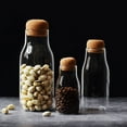 thumbnail image 4 of NUZYZ 150/300/700ml Storage Bottle Spices Sugar Tea Coffee Cork Stopper Glass Jar Can, 4 of 8