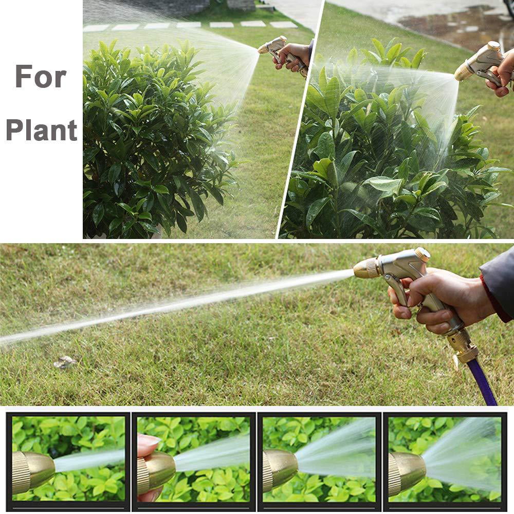 FANHAO High Pressure Fireman's Spray Nozzle Adjustable Water Nozzle for Watering Lawn and Garden Heavy Duty Metal Garden Hose Nozzle with Slip Ergonomic Grip and Lever Handle 
