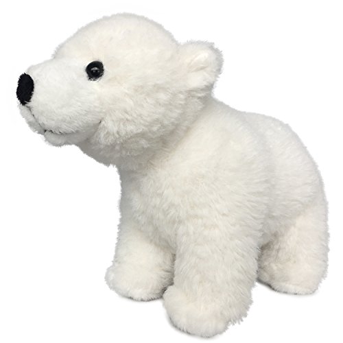 Lifelike Baby Polar Bear Stuffed Animal - Plush Toy - 9 Inches Length ...