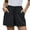 Black, variant on YUGYXL Casual Cotton Linen Shorts for Women Elastic High Waisted Drawstring Pants Summer Loose Fit Plus Size Short Pants Solid Color Sweatpants with Pockets