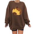 thumbnail image 1 of Nouveaux Hauts pour Femmes 2023 Mode Imprimé Col Rond Chandail Manches Longues Blouse Confortable Chandail en Molleton Coupe Décontractée Chandail en Molleton Oversize pour Femmes, 1 of 6