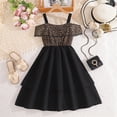 thumbnail image 4 of oqasdz Girls Dresses Fashion Kids Straps Off Shoulder Tiered Ruffled Leopard Print Patchwork Formal Gown Holiday Party Dress, 4 of 7