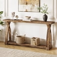 thumbnail image 2 of Tribesigns 63-Inch Narrow Solid Wood Console Table, Farmhouse Entryway Table Behind Sofa with 2-Tier Storage for Entrance, Foyer, Living Room, 2 of 15