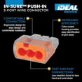 thumbnail image 2 of IDEAL Electrical 30-1033P Conectores de 3 puertos a presión seguros de color naranja (paquete de 100), 2 of 5