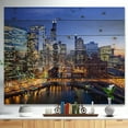 thumbnail image 2 of Design Art - Rivière Chicago avec Ponts au Coucher du Soleil, 2 of 5