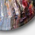 thumbnail image 3 of Designart 'Girl In Red Crossing The Street' Traditional Circle Metal Wall Art 29x29 - Disc of 29, 3 of 5