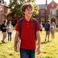thumbnail image 6 of SERTG Boys Short Sleeve Button Up Shirt Collared School Uniform Preppy Style Casual Breathable Cotton Blend Shirt For Kids Daily Wear, 6 of 8