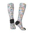 thumbnail image 4 of Daiia Sports Socks Colorful Cute Pig Printed Novelty Crew Socks for Men Women Knee High Socks Cotton Socks Soft & Breathable Support Unisex Socks, 4 of 9