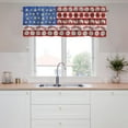 thumbnail image 5 of 4th of July Patriotic Stars Stripes Kitchen Curtains Valance for Windows, Independence Day Seasonal Summer Holiday Short Topper Rod Pocket, Home Living Room Bedroom USA Red White Blue Decor 54, 5 of 6