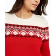 thumbnail image 3 of Charter Club Women's Petite Colorblocked Fair Isle Sweater Red -PL, 3 of 3