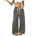 thumbnail image 1 of RXMEKW Elastic Waist Sweatpants for Women With Side Pockets Relaxed Fit Casual Pants Polyester Solid Color, 1 of 8