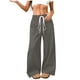 thumbnail image 2 of Pincandy Women's Solid Color Faux Suede Elastic Waist Wide Leg Pants - High Stretch Casual Loose Fit with Pockets, Perfect for Daily Wear & Weekend Getaways, 2 of 7