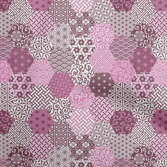 oneOone Cotton Flex Light Pink Fabric Geometric Diy Clothing Quilting Fabric Print Fabric By Yard 40 Inch Wide