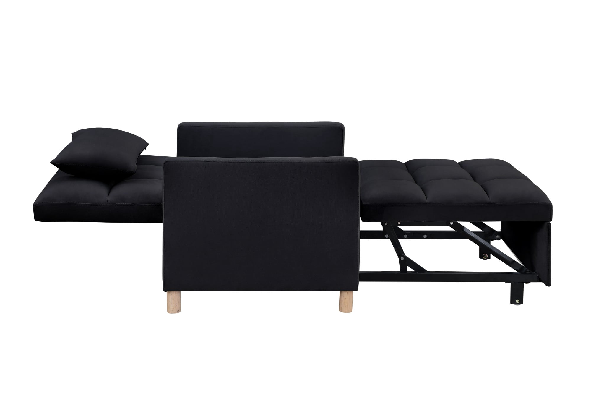 Aukfa 3-in-1 Sleeper Chair, Convertible Pull Out Chair Bed for Small Space, Black