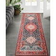 thumbnail image 3 of DweIke Traditional Vintage Overdyed Retro Accent Rug,Non-Slip Boho Ethnic Non-Shedding & Easy Care Carpet Christmas Decor for Living Room/Bedroom 2'x6' Red, 3 of 6