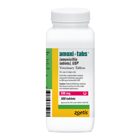 Amoxi-Tabs (Amoxicillin Tablets) for Dogs & Cats, 200 mg, Antibiotic Treatment