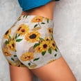 thumbnail image 4 of Vsdgher Sunflower 5 print Workout Shorts for Women Seamless Soft Smooth Gym Yoga Scrunch Active Exercise Fitness Shorts, 4 of 8