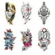 thumbnail image 1 of Kotbs 6 Hojas de Tatuaje Temporal de Brazo Completo, Tatuajes Temporales Extra Grandes Impermeables para Mujeres, Hombres, Adultos, Calavera Negra, Rosa, Arte Corporal, Tatuaje, Tatuaje Falso, 1 of 6