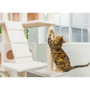 Armarkat 77-in Real Wood Cat Tree & Condo Scratching Post Tower, White