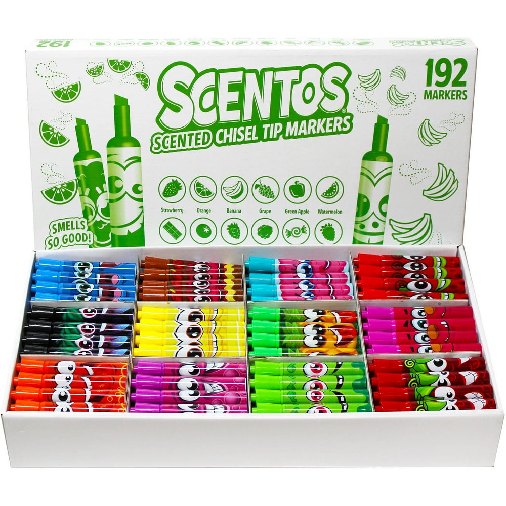 Scentos 192Count Chisel Tip Markers, Class Pack