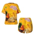 thumbnail image 6 of "Wukai The Chicken Family Women's Pajama Set - Short-Sleeve Top and Shorts with Elastic Waistband and Pockets for Loungewear, Yoga, and Casual Wear-, 6 of 8