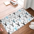 thumbnail image 4 of Gukieu Winter Art Blue and Black Moose Print Dust-proof Floor Mats, Water-absorbent and Non-slip Flannel Door Mats 16x24in, Home Decoration Suitable for Kitchen, Bathroom, Garage, 4 of 7