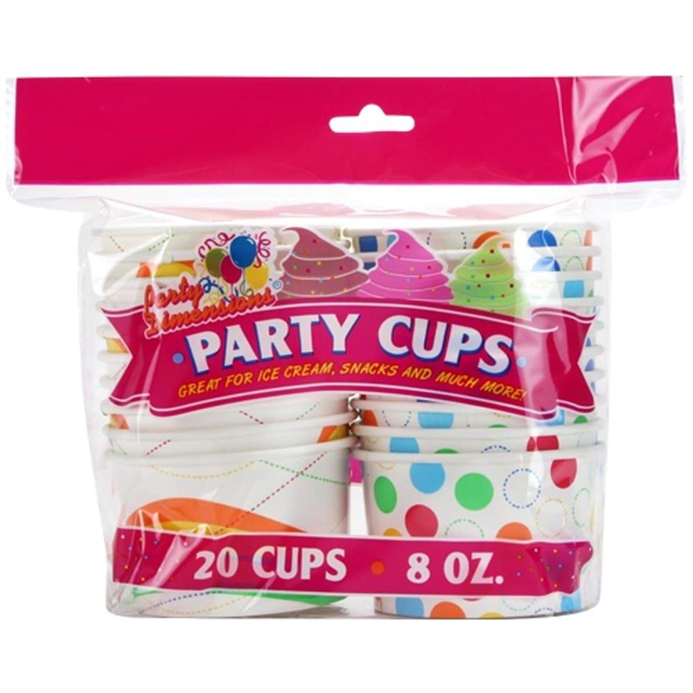 [100 Pack] Paper Ice Cream Cups Frozen Yogurt Dessert Party Bowls 8 Oz