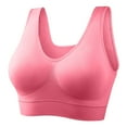 thumbnail image 3 of Mnjin Women's Plus Size Pullover Bralette Full Coverage Sleeping Seamless Wirefree Bras for Women Crop Top (Watermelon Red,Size-4XL), 3 of 3