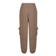 thumbnail image 6 of Jalioing Sportpants for Women Full-Elastic High Waist Solid Color Pockets Basic Casual Baggy Sweatpants (Small, Khaki), 6 of 7