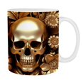 Glass&Bottle,Sugar Ceramic Mug Floral Print Coffee Cup Day Of The Dead