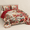 Beige-Queen, variant on King Red Christmas Tree Pattern Microfiber Quilt Set with Pillow Shams