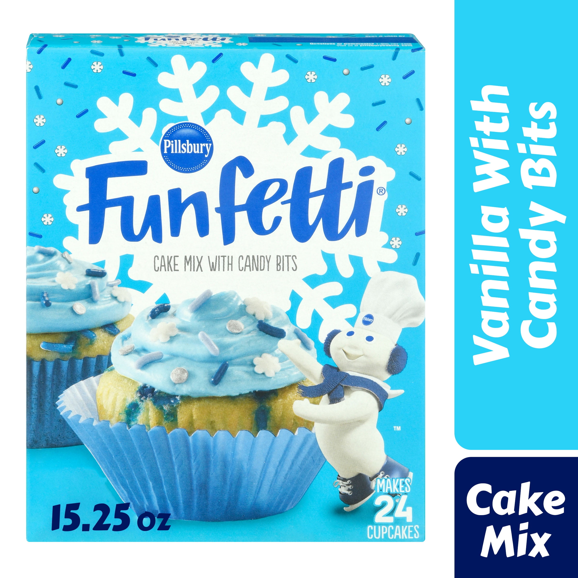 Pillsbury Funfetti Winter Cake Mix with Candy Bits, 15.25 Oz Box