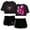 BlackBlack, variant on AJ Lee Love Bites Short Sleeve Crop Top+Shorts Two Piece Sets Women's Top Sets