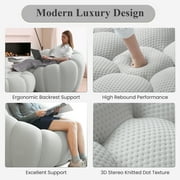 99 Bubble Couch Modern, Oversized Curved Couches, Lazy Floor Sofa, Light Gray Bubble Couch,Upholstered Comfy Mesh Fabric 3D Honeycomb Shape Couches for Living Room, Office, Apartment, 3-Seater