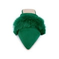 thumbnail image 5 of Allegra K Women's Shoes Soft Fur Decor Pointed Toe Slip on Flat Slide Mules Green 11, 5 of 5